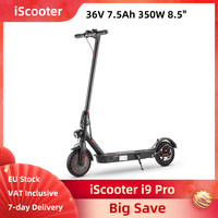 iScooter i9 Pro Electric Scooter Foldable 8.5 Inch Honeycomb Tires 350W 36V 7.5Ah Lightweight Commuting Folding E-scooter