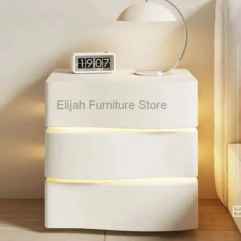 

Bedroom Nightstands Room Living Comfortable Smart Corner White Bedside Table Organizer Room Auxiliary Table De Chevet Furniture