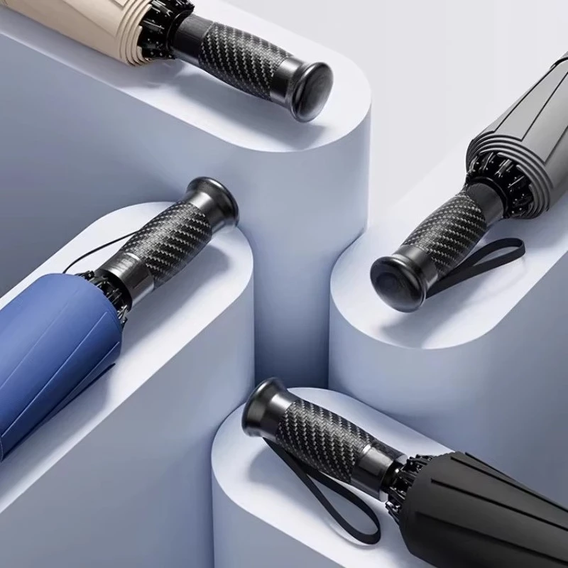 Paraguas Invertido Totalmente Automático, Reforzado y Engrosado para Hombres y Mujeres, Protección Solar y Resistente a la Lluvi