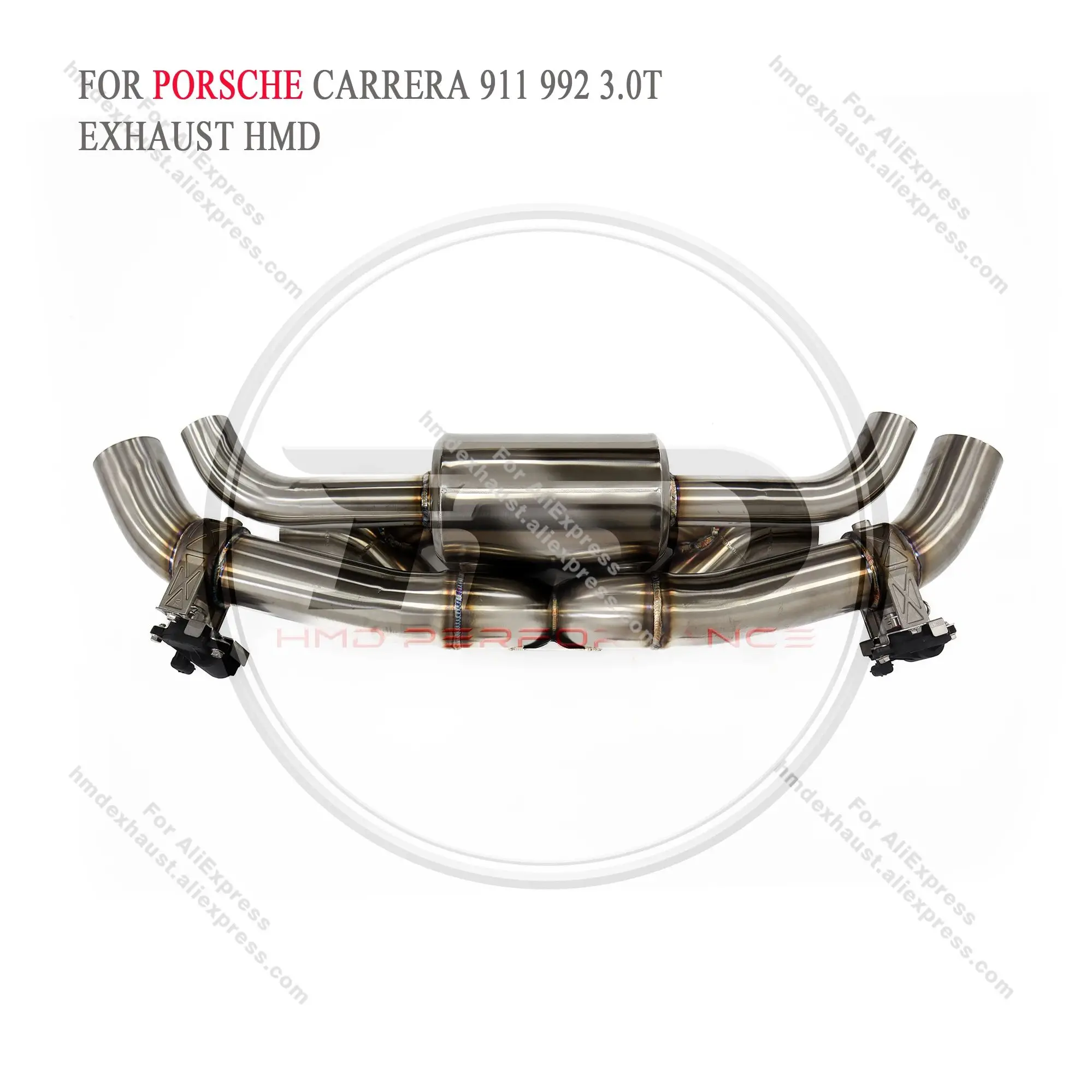 HMD Exhaust System Stainless Steel Performance Catback for Porsche 911 992 Carrera 3.0T Muffler With Valve