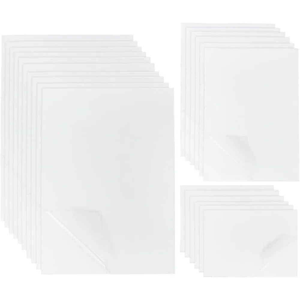 

65 Sheets A4/A5/A6 PET Laminating Sheets Self-Adhesive Glossy Cold Laminating Film Waterproof Laminate Sticker for Photo