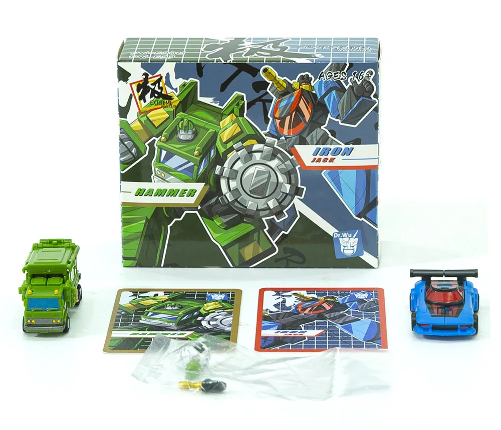شخصية عمل روبوت متحول ، جمارك DRWU ، ألعاب جاك حديدي ، رافعة متحركة ، مطرقة صغيرة ، في المخزن ، جديدة