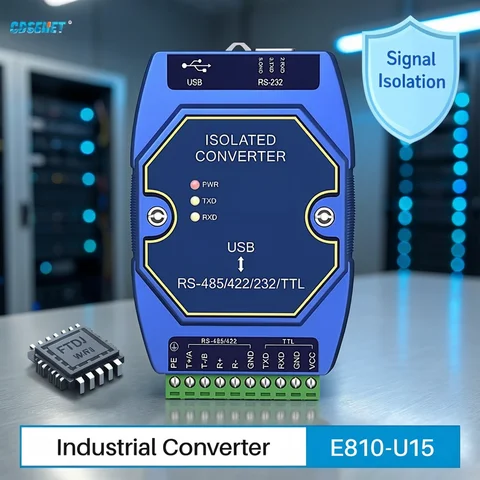 Converter RS232 RS422 TTL FT232RL USB To RS485 RS422 RS232 TTL Industrial Converter CDSENT E810-U15 FTDI FT232 Power Signal Isolation Type-C DC4.5~5.5V
