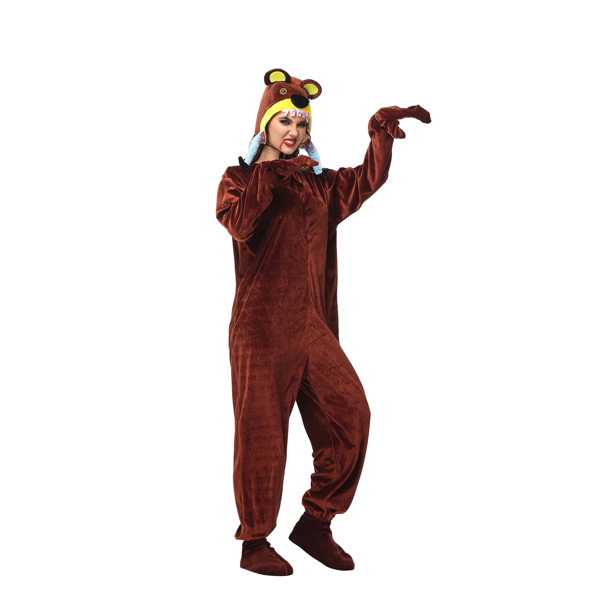 Adult Unisex Halloween Costumes for Women Carnival Jumpsuit Animal Cute Bear Cosplay Costume