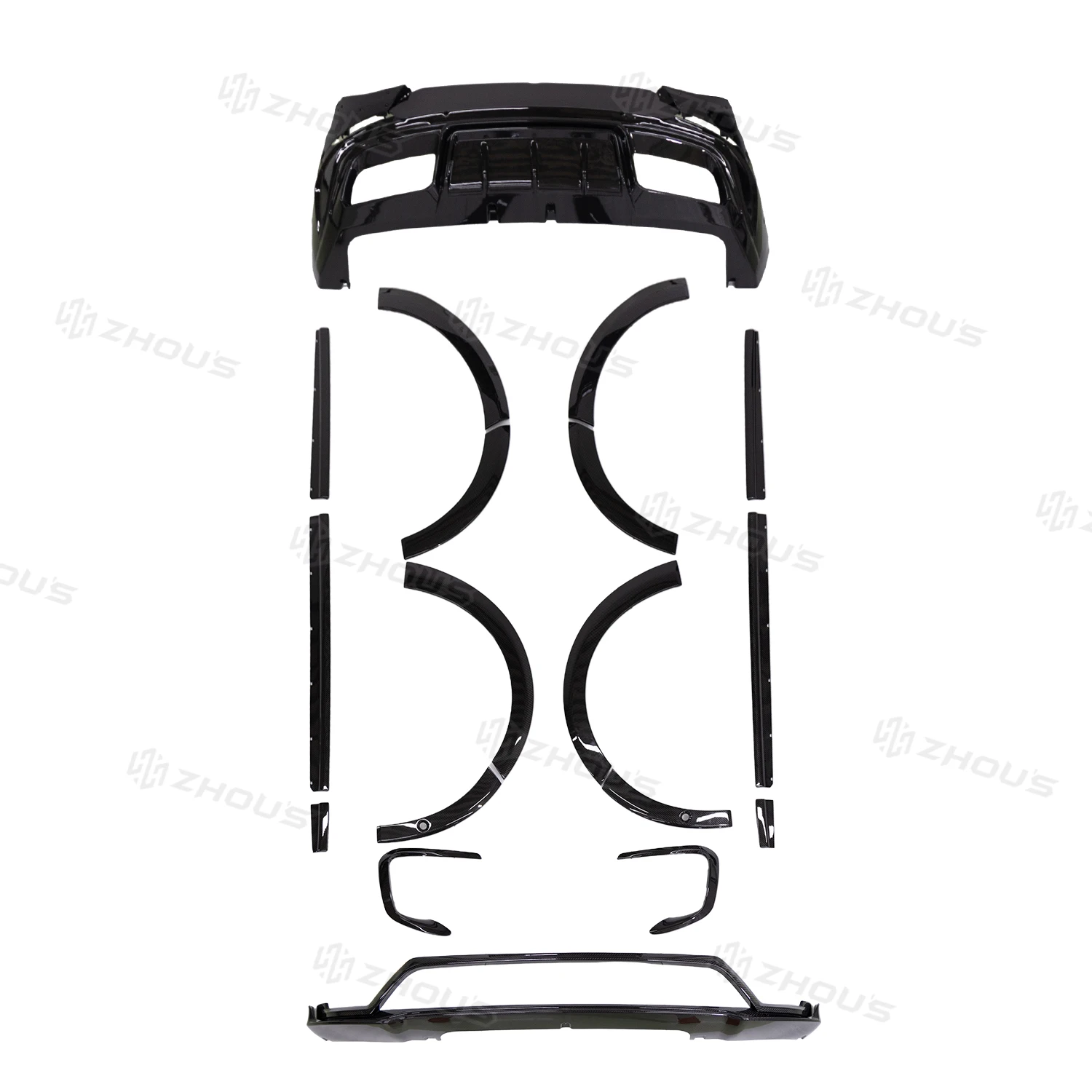 Zhous Design Car Modification Carbon Fiber Front Rear Bumper Body Kit For New L461 Range Rover Sport Accessories