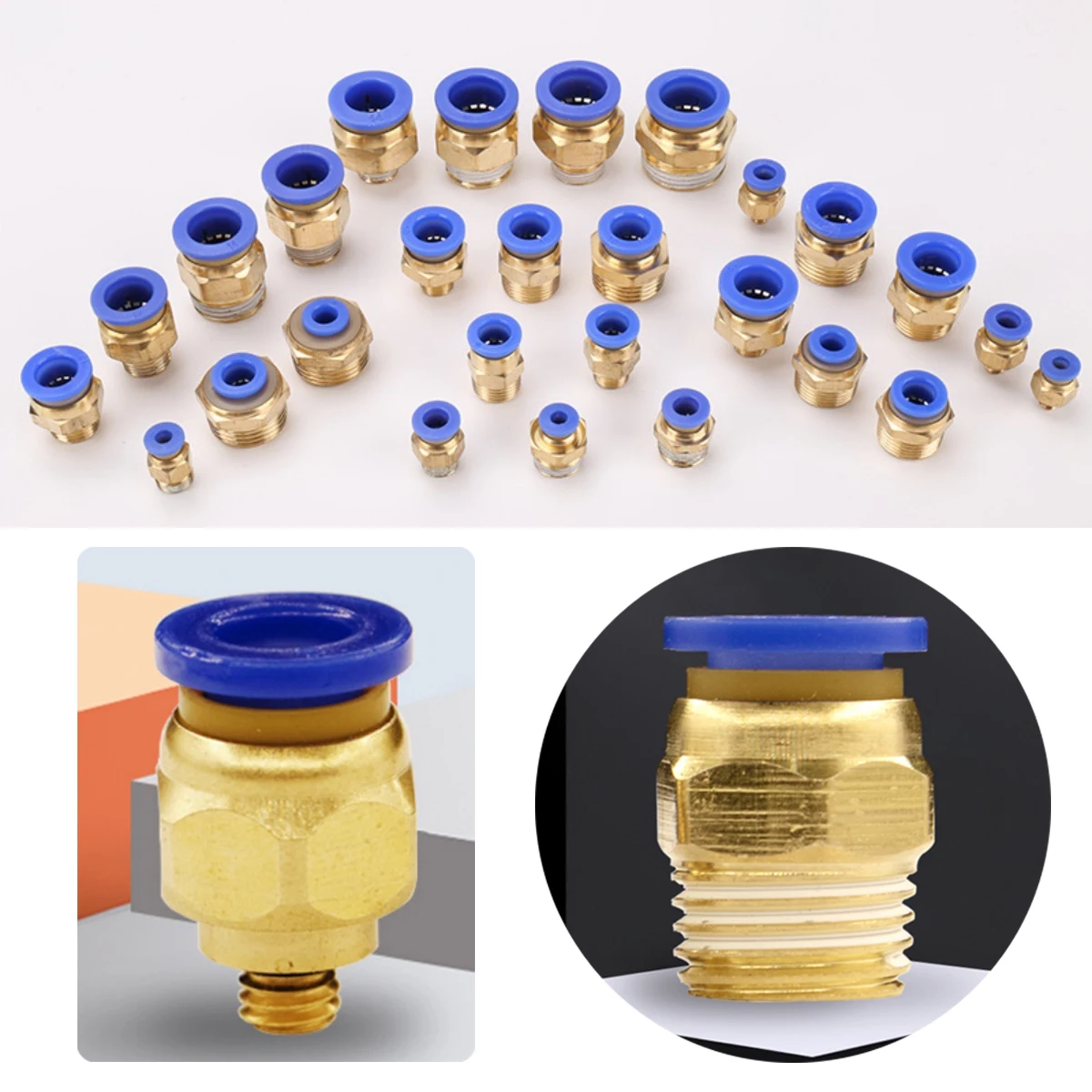 10Pcs Male Thread Slip-lock Connector 1/8