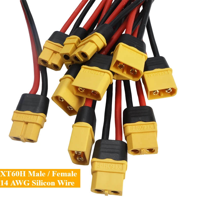 6 Stücke XT60H Männlich/Weiblich XT60H Stecker mit 14 AWG Silikondraht für RC Lipo Batterie FPV Drone Erweitern Upgrade
