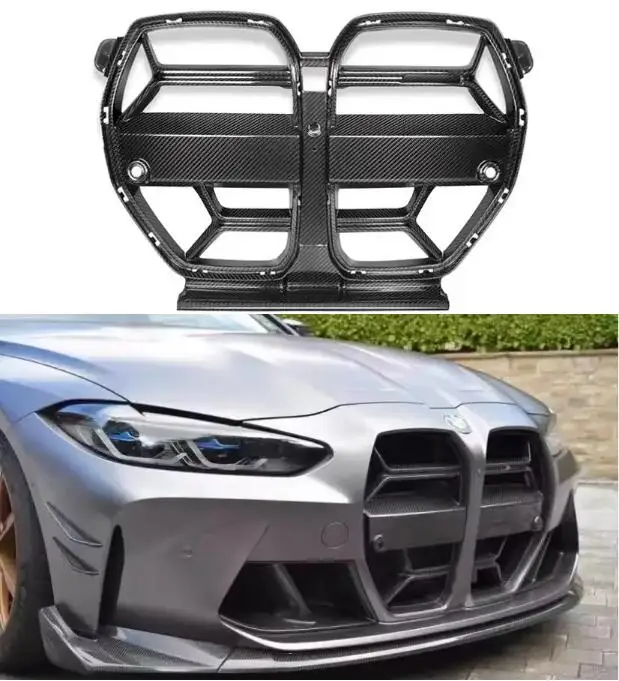 

CSL Style For BMW G80 G82 G83 M3 M4 2021 2022 2023 2024 Dry Carbon Car Front Bumper Racing Grills Grille Around Trim Cover