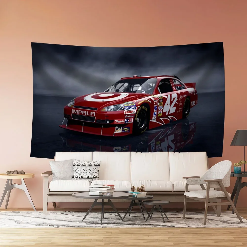 Art Deco Of The Room, Cool Racing Tapestry, Bedroom Background Polyester Material, Neon Japanese Game