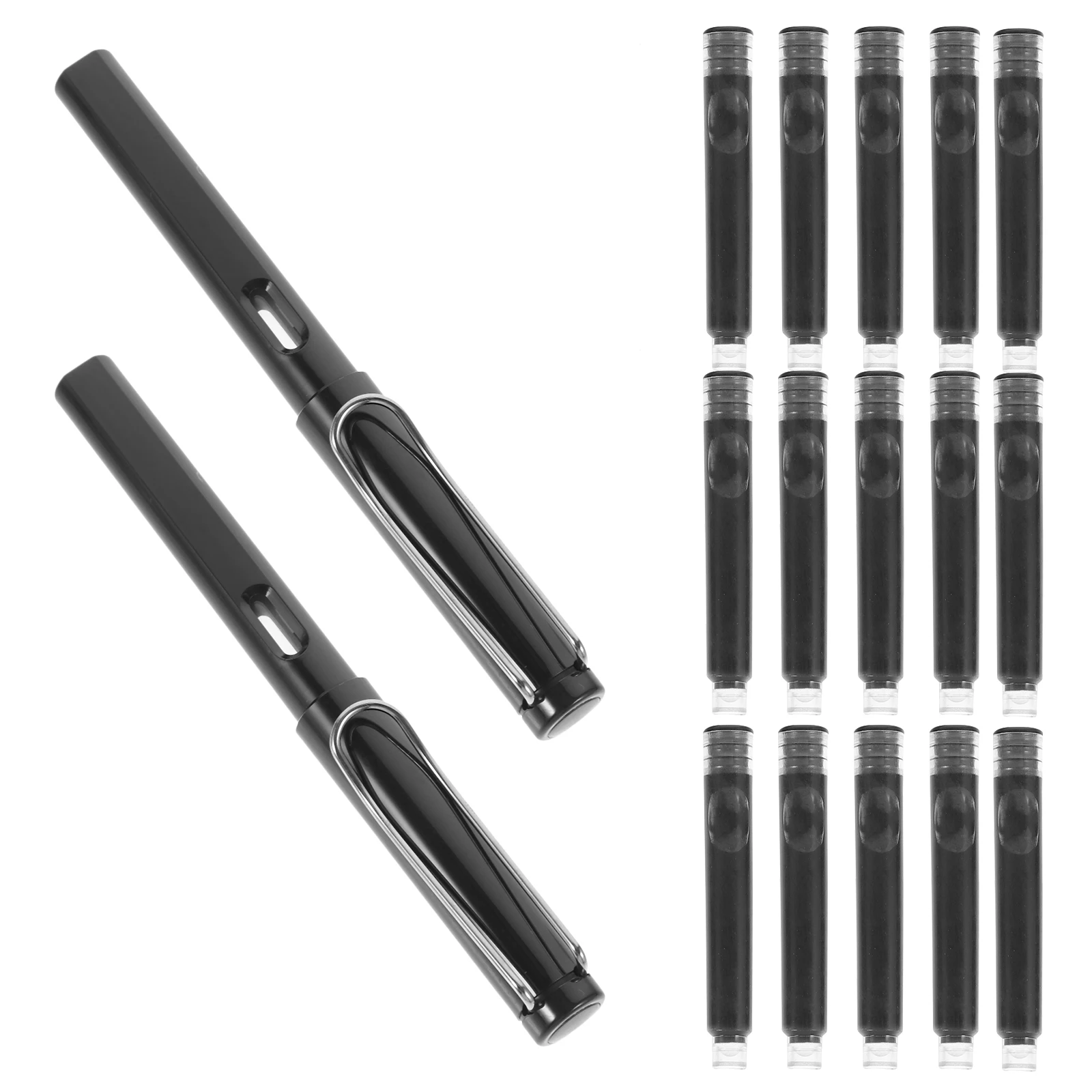 

1 set 1 Set Fountain Pen Ink Refill Fine Tip Writing Instrument Compact Lightweight Student Sign Pen For School Office