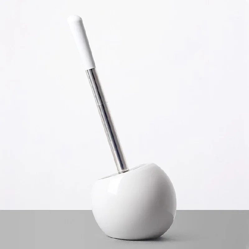 Ceramic Toilet Brush Household Bathroom Cleaning Supplies Toilet Brush Bathroom Decoration Creative Tilt Durable Toilet Brush