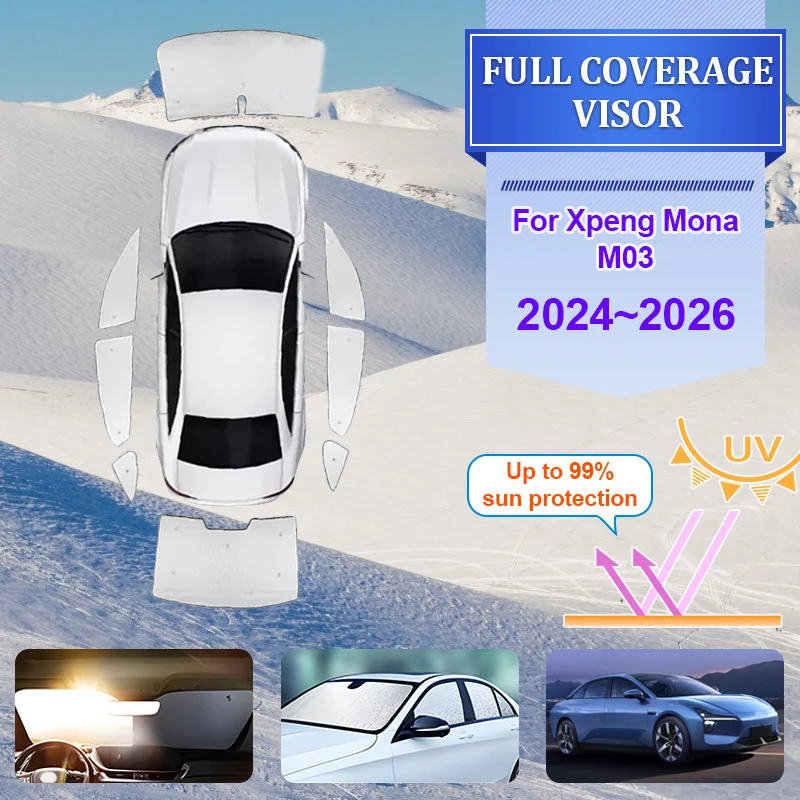

For Xpeng Mona M03 2024 2025 2026 Auto Curtain Sunshades Accessories UV Protection Reflector Tools Windshield Cover Auto Parts