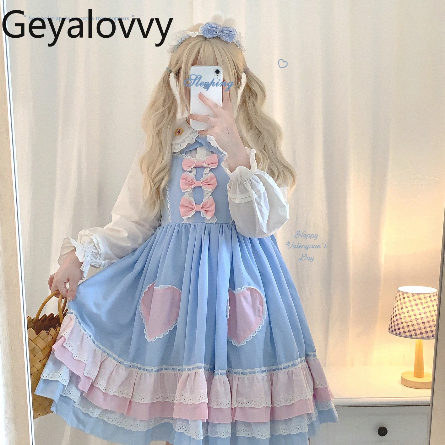 Doce rosa azul coração bonito laço arco em camadas plissado bolo cinta vestido verão moda casual vestidos curtos para menina 2025 novo