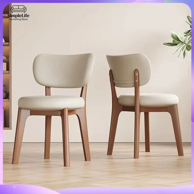 Solid Wood Dining Chair Modern Minimalist Nordic Style Light Luxury Home Hotel Restaurant Leisure Chair Ergonomic Design