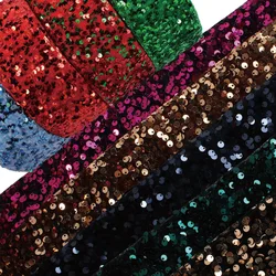 5Yards/lot Sequin Ribbon 75mm 3'' DIY for Hairbows  Holiday Party Craft Decoration Materials