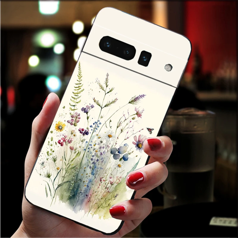 Funda de teléfono de flores silvestres para Google Pixel 10 9 Pro XL 9A 8 7 6 Pro Pixel 8A 7A 6A Pixel 8 7 6 5