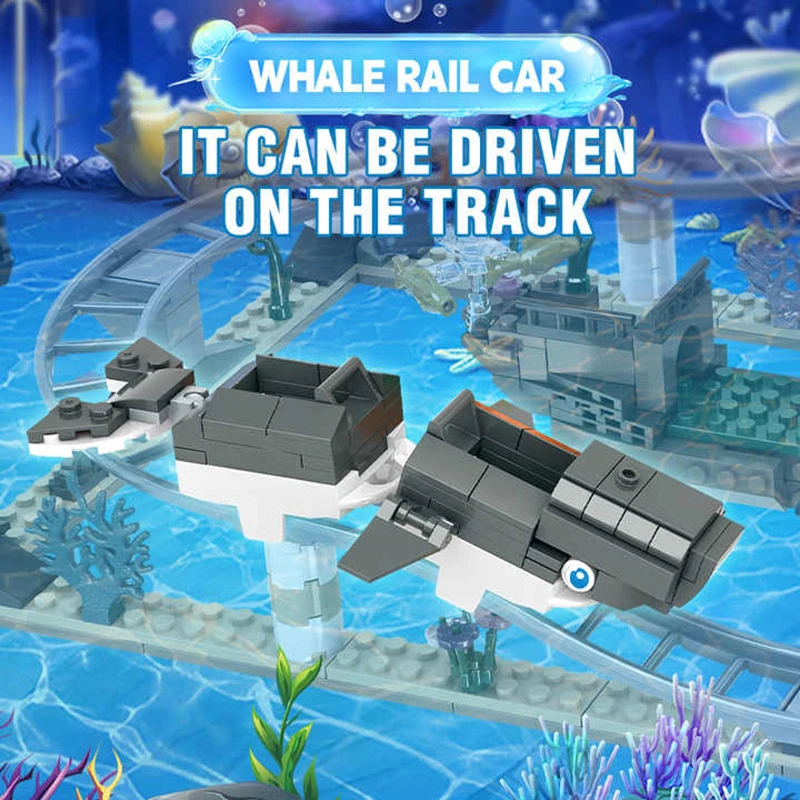 773 ชิ้น Undersea Ocean Roller Coaster ผจญภัย Building Blocks ชุดสัตว์ทะเลเมืองสวนสนุกของเล่นสําหรับของขวัญเด็ก