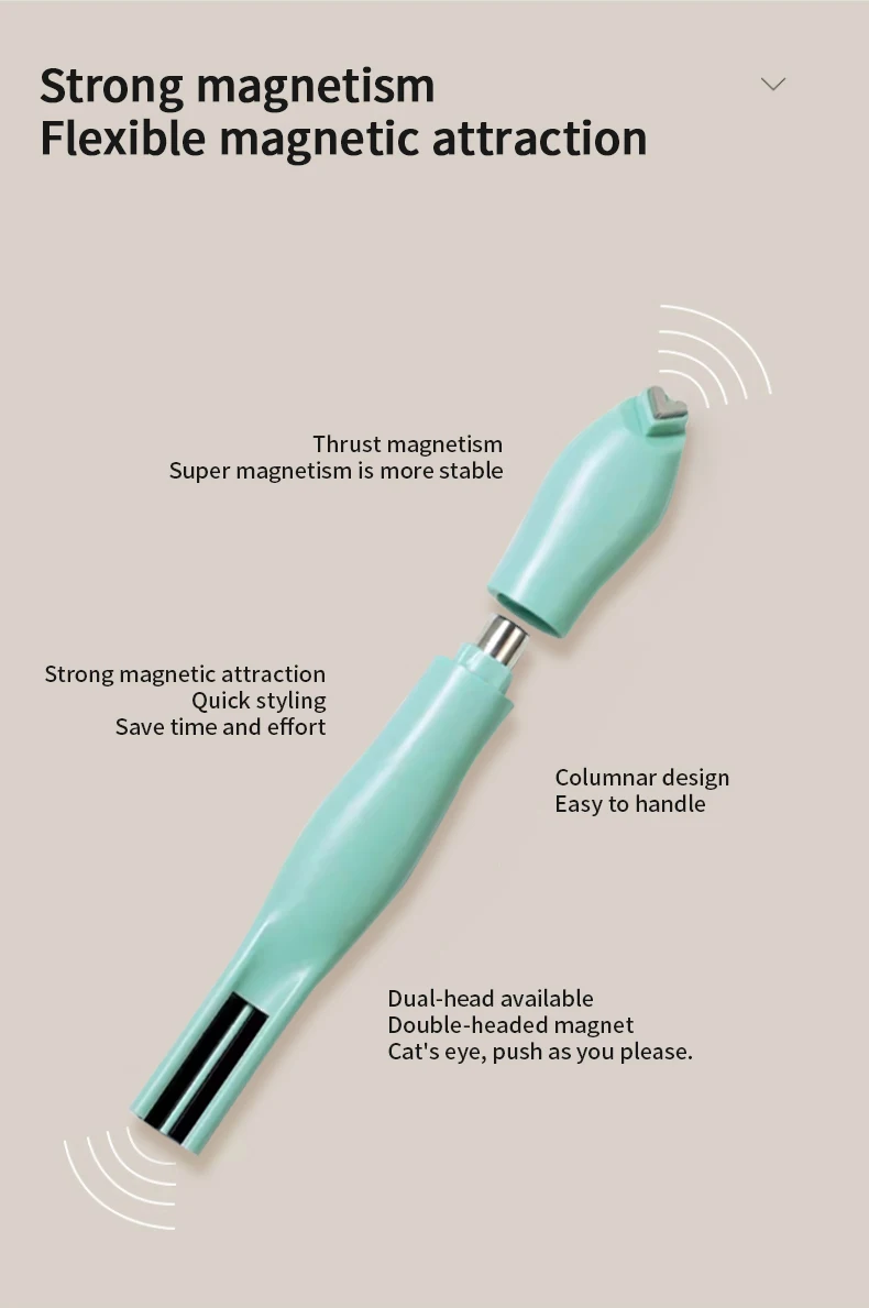 RSNAIL 4-in-1-Katzenaugen-Nagelmagnet, 3D-Liebesherz, Nagelmagnet, Werkzeug, grün, multifunktionaler Nagel-Magnetstab zum Selbermachen, Gelpolieren – Detail 4