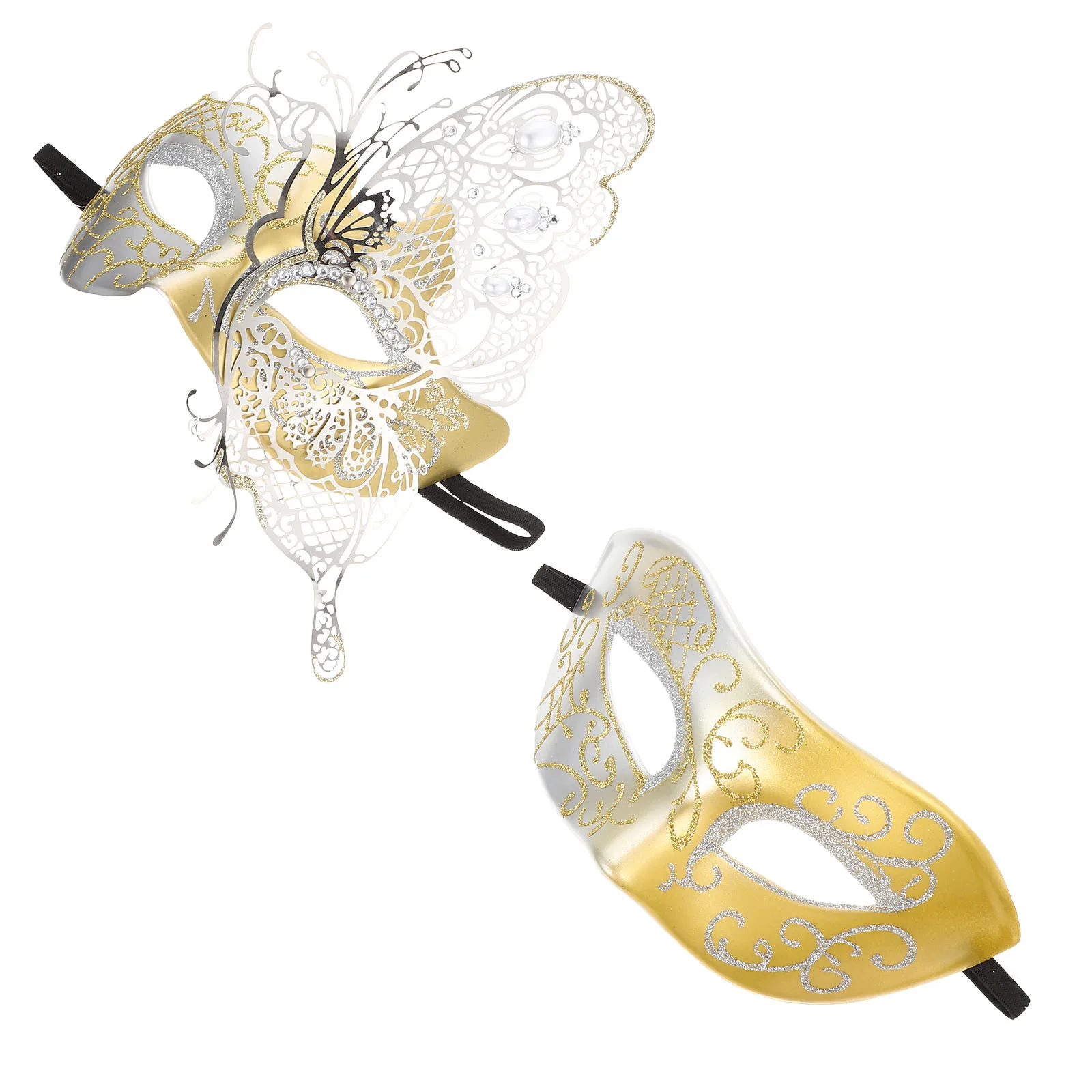 Masques de Couple papillon d'halloween, 2 pièces, masques pour les yeux pour femmes et filles, mascarade, Costume de fête, accessoires de robe, décors de fête