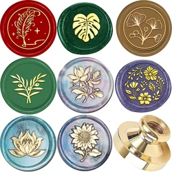 Magnolia Olive Branch Sunflower Lotus Leave Flower Wax Seal Stamp Head For Notebook Envelope Gift Card Decor
