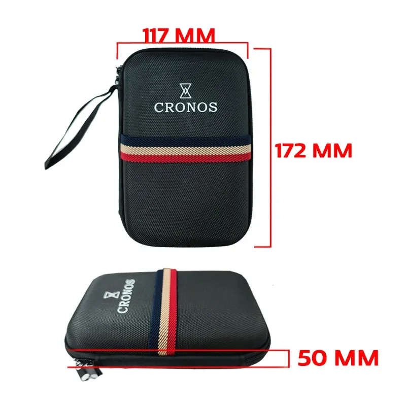 Коробка для часов Cronos, сумка для хранения из ткани Оксфорд из ЭВА, пенопластовая подкладка на молнии