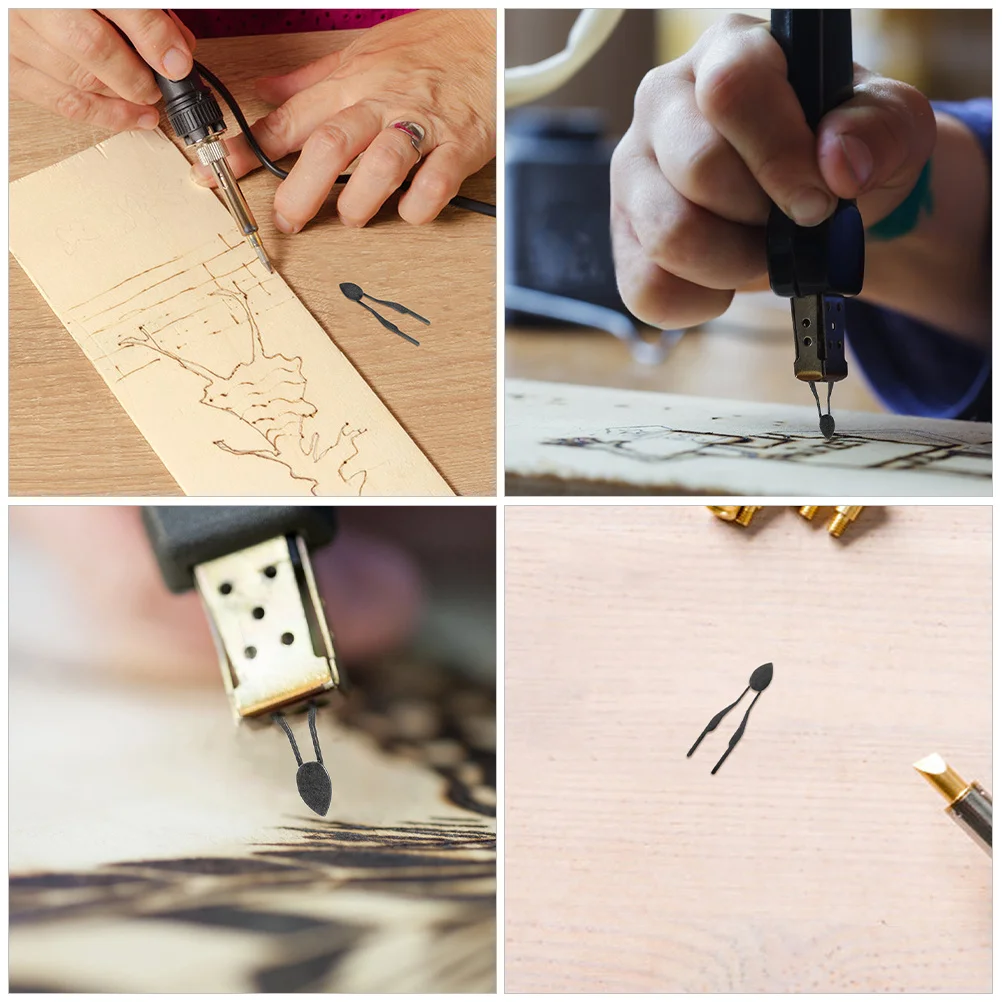 2 قطعة نصائح حرق الخشب مناقير الحديد لتظليل البيروغرافيا بالتفصيل النقش مقاومة للحرارة استبدال أداة الملحقات الحرفية