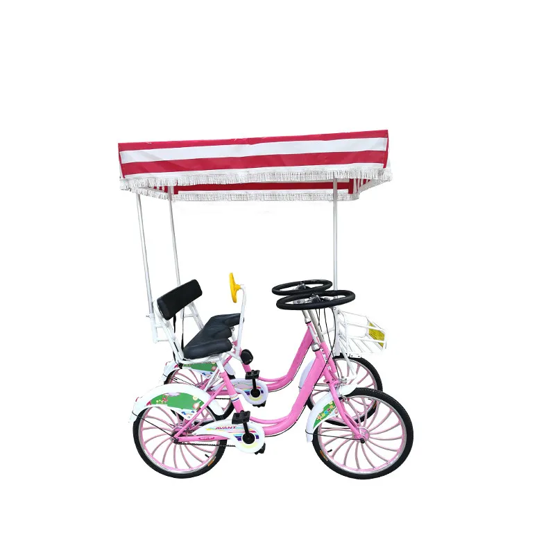 

2pcs/lot Two Seater Pedal Adult Tourist Tricycle Road Tandem Bike Sightseeing Bicycle for Sale