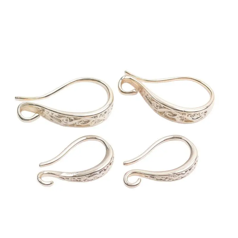 4PCS Brass Print Earring Hook Ear Wire For Earring Making,Hooks For Earrings,DIY Earrings Making Accessories