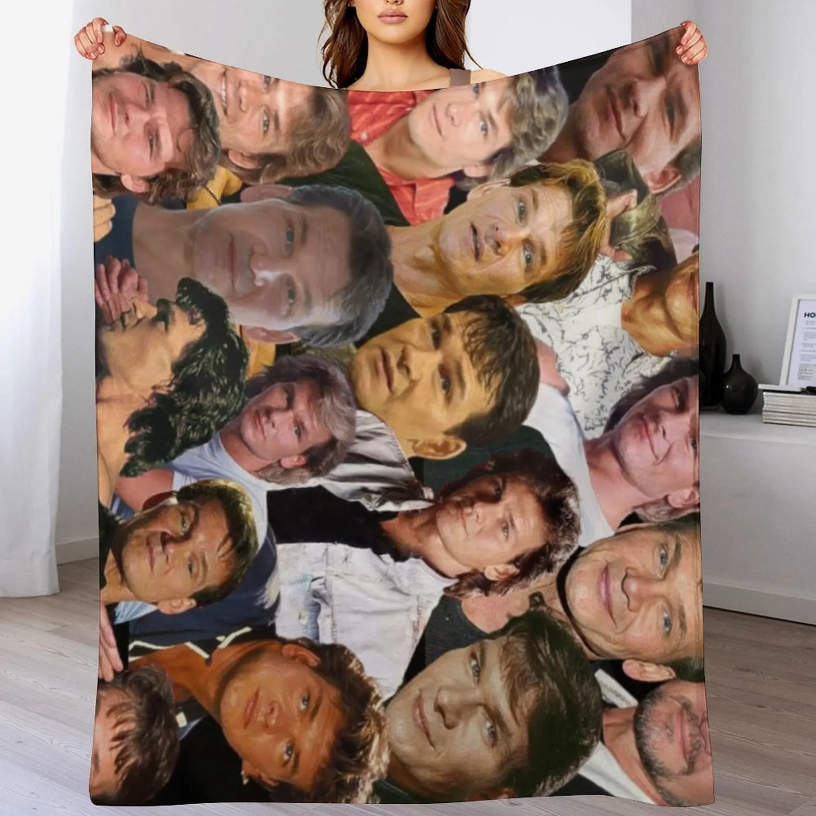 

patrick swayze photo collage Throw Blanket Comforter funny gift cosplay anime Heavy Blankets