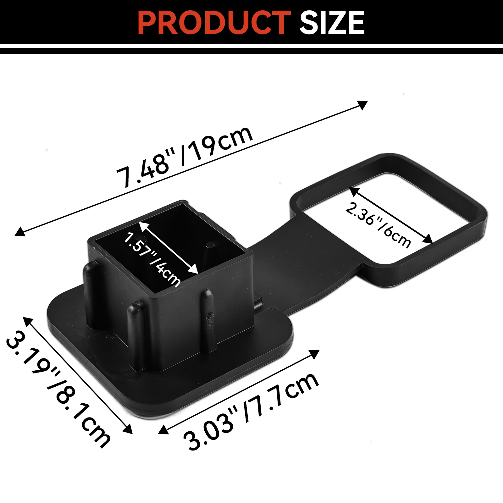 2'' Inch Trailer Hitch Cover Plug For Ford Toyota Jeep Nissan Chevrolet Ram Dodge ATV Red Safety Reflector