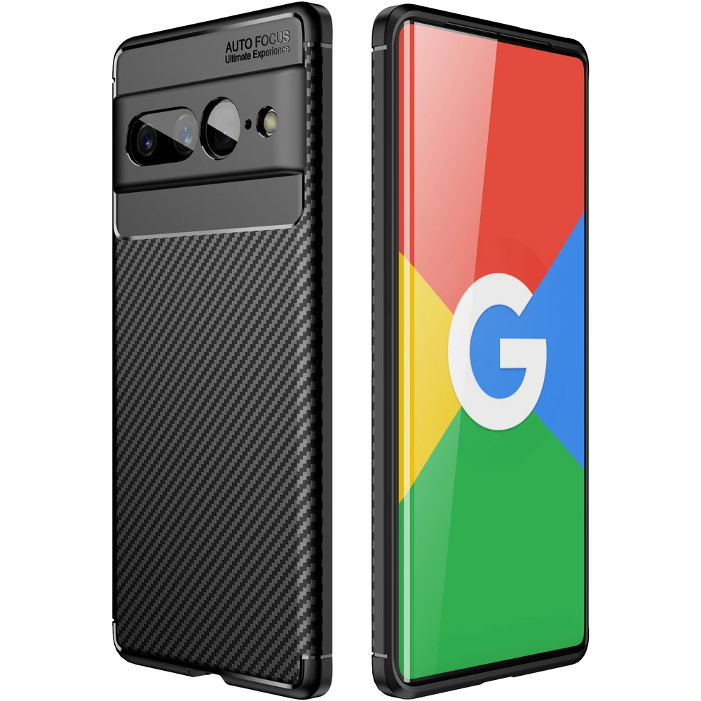 

For Google Pixel 7 Pro Case Covers Carbon Fiber Pattern TPU Bumper Shockproof Coque On Googe Gogle Pixel 7Pro Fundas