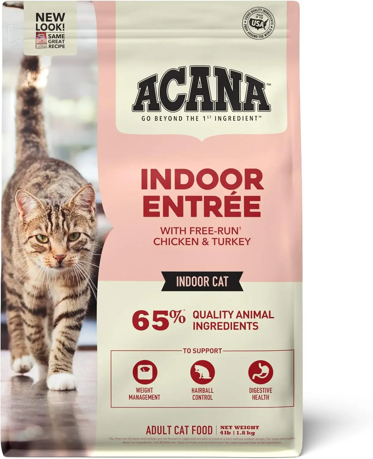 

Premium Indoor Cat Food with Chicken, Turkey, Herring & Rabbit - 4lb Bag for Healthy Cats