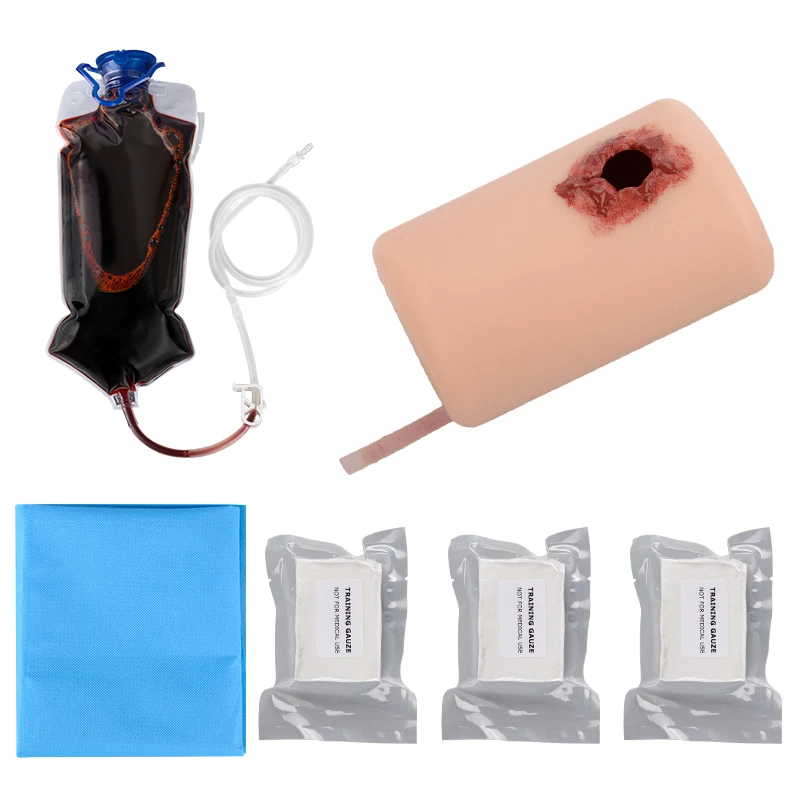 Gunshot Wound Pack Trainer with Tourniquet, Bleed Control Training Model, Tactical Medical Model