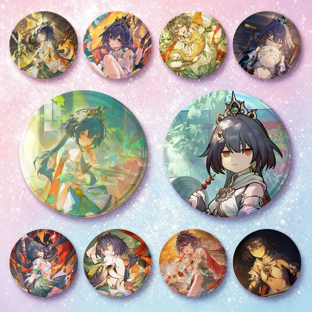 Game Honkai Star Rail Yunli Badges 25 32 44 58 75 mm Round Cosplay Pin Bag Decor Fans Collect Friends Gifts Brooch Souvenir