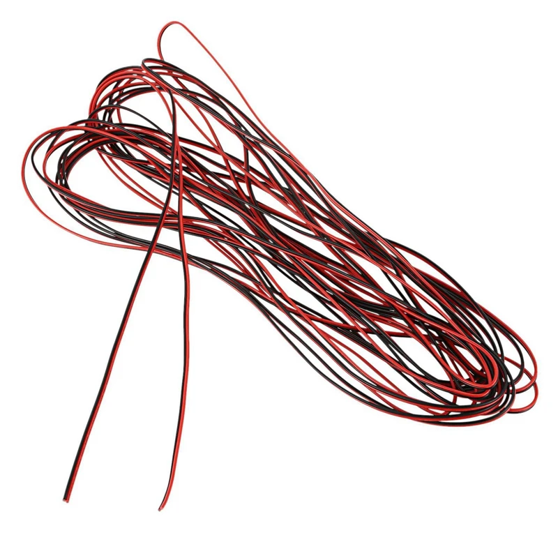 Hot 3X 22 Gauge 15M Red Black Zip Wire AWG Cable Power Ground Stranded Copper Car