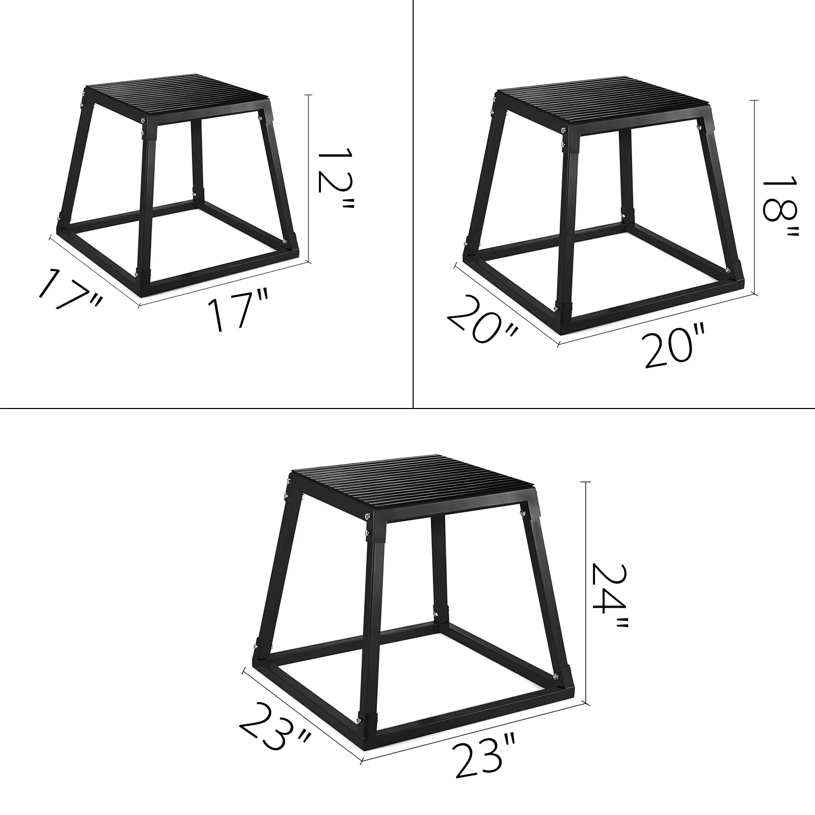 VEVOR 12/18/24 "높이 Plyometric 플랫폼 상자 Plyometric 박스 점프 홈 체육관 조련사 컨디셔닝