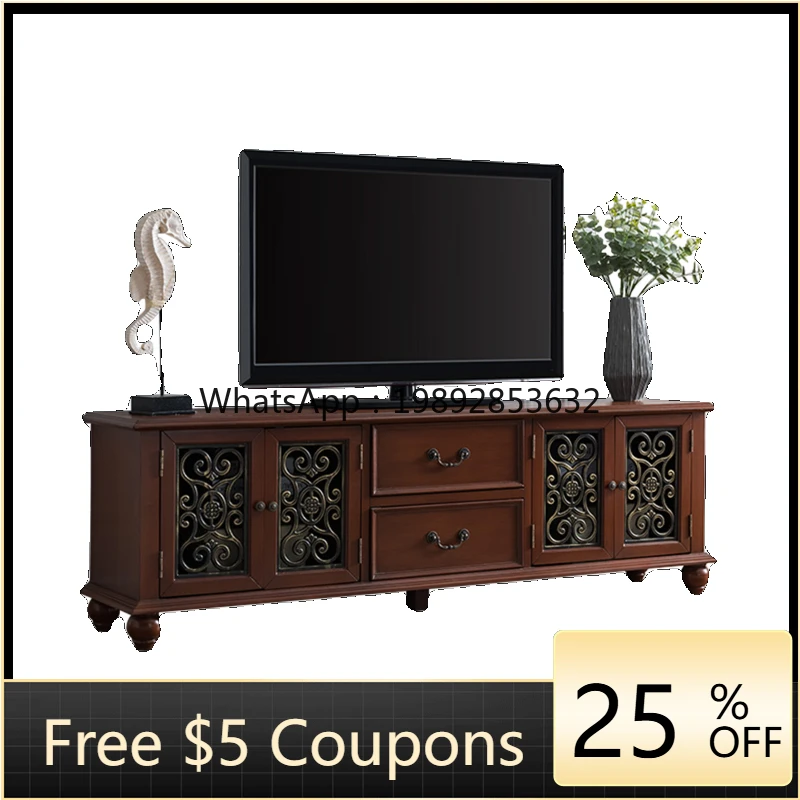 

ZZk Solid Wood TV Cabinet Storage Floor Cabinet Living Room Simple Film and Television Cabinet Tea Table Combination
