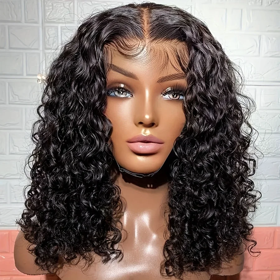 5x5 Deep Curly Bob Wigs Pre Plucked Short Bob Lace Front Curly Human Hair Wigs Transparent Deep Wave Frontal Wig For Women