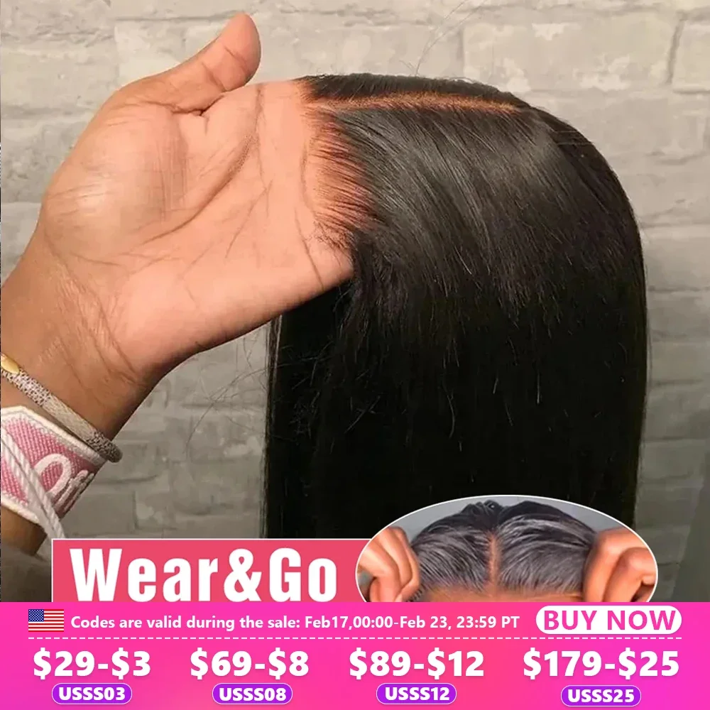 Peluca sin pegamento recta de hueso 180%, peluca de cabello humano con cierre de encaje lista para usar, peluca con cierre de encaje 6x4 5x5 prearrancada MYLOCKME