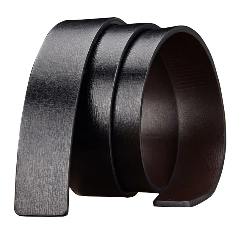 3.3cm Wide Without Head Men Belt Black Toothless Not buckle porous Two layer Cowhide Light Plate Body Casual Manufacturers
