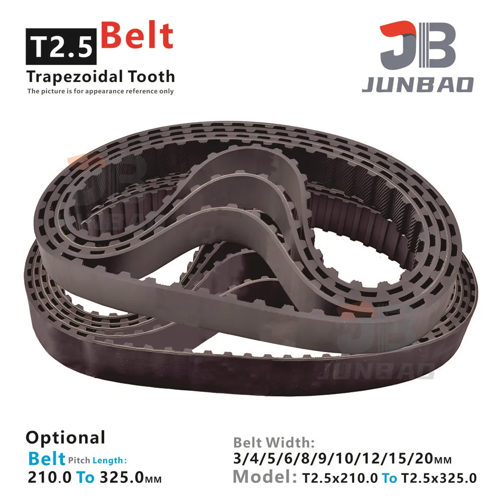 Trapezoidal Tooth T2. 5 Timing Belt Pitch Length LP=210.0 To 325MM Width 3 4 5 6 8 9 10 12 15 20MM Synchronous Teethed Belt