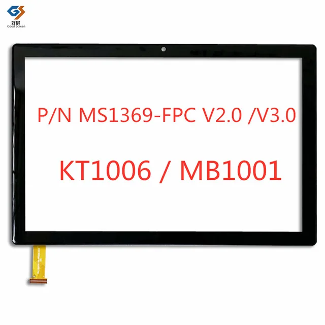 10,1-calowy szklany ekran 2,5D P/N MS1369-FPC V2.0 /V3.0 Tablet KT1006 Pojemnościowy czujnik dotykowy Digitizer dla Moderness MB1001