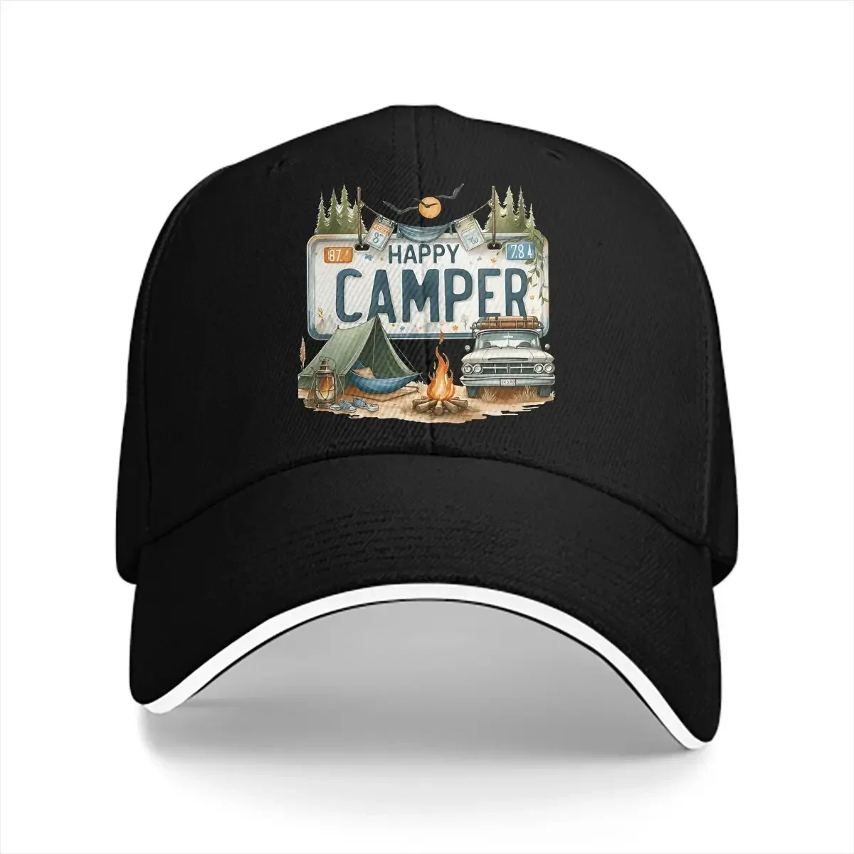 قبعة Camper Camping متعددة الألوان بلغت ذروتها قبعة رجالية Happy Camper قبعات حماية شخصية