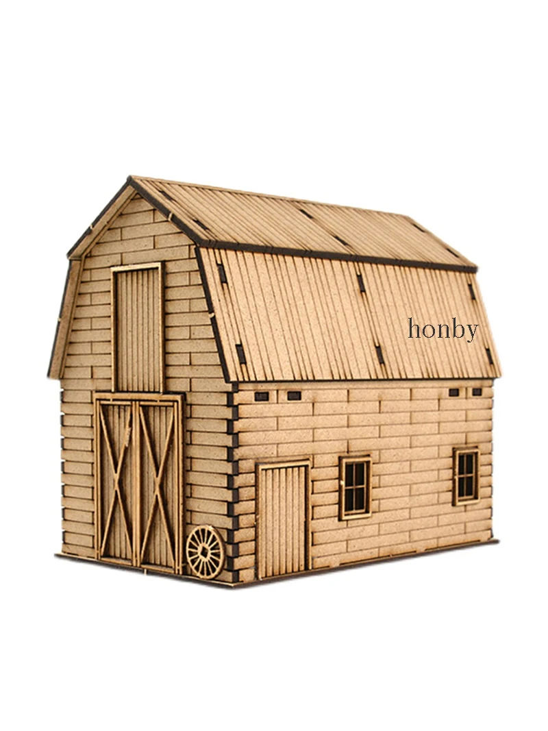 1/72 Wooden Building Model Kits Construction Scene Granary Houses Hobby Making Scene Accessories  Tools Diorama Kit