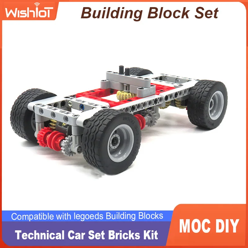 154PCS MOC Car Chassis Differentials Locks Blue-tooth Power Motor APP Control Rechargeable for Building Blocks Car Modification