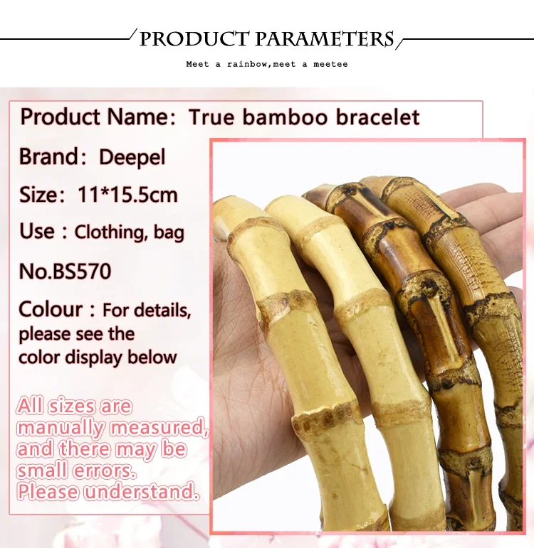 2/4Pcs Deepeel 12cm Natural Bamboo Bag Handles for Women Handbag Handle Purse Frame DIY Handmade Making Bags Replace Accessories