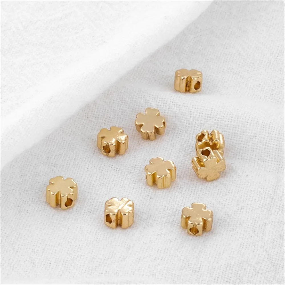 5mm 14K Gold Filled Cross Flower, Color Retention, DIY Jewelry, Bracelet, Necklace, Handmade Accessories