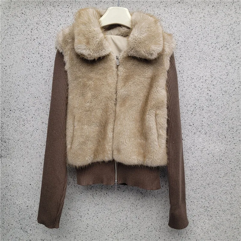 WTHT موضة المرأة أفخم تقسم متماسكة طويلة الأكمام معطف دافئ 2025 الشتاء العصرية التلبيب جاكيت زيبرا الإناث 1LS2720 #3