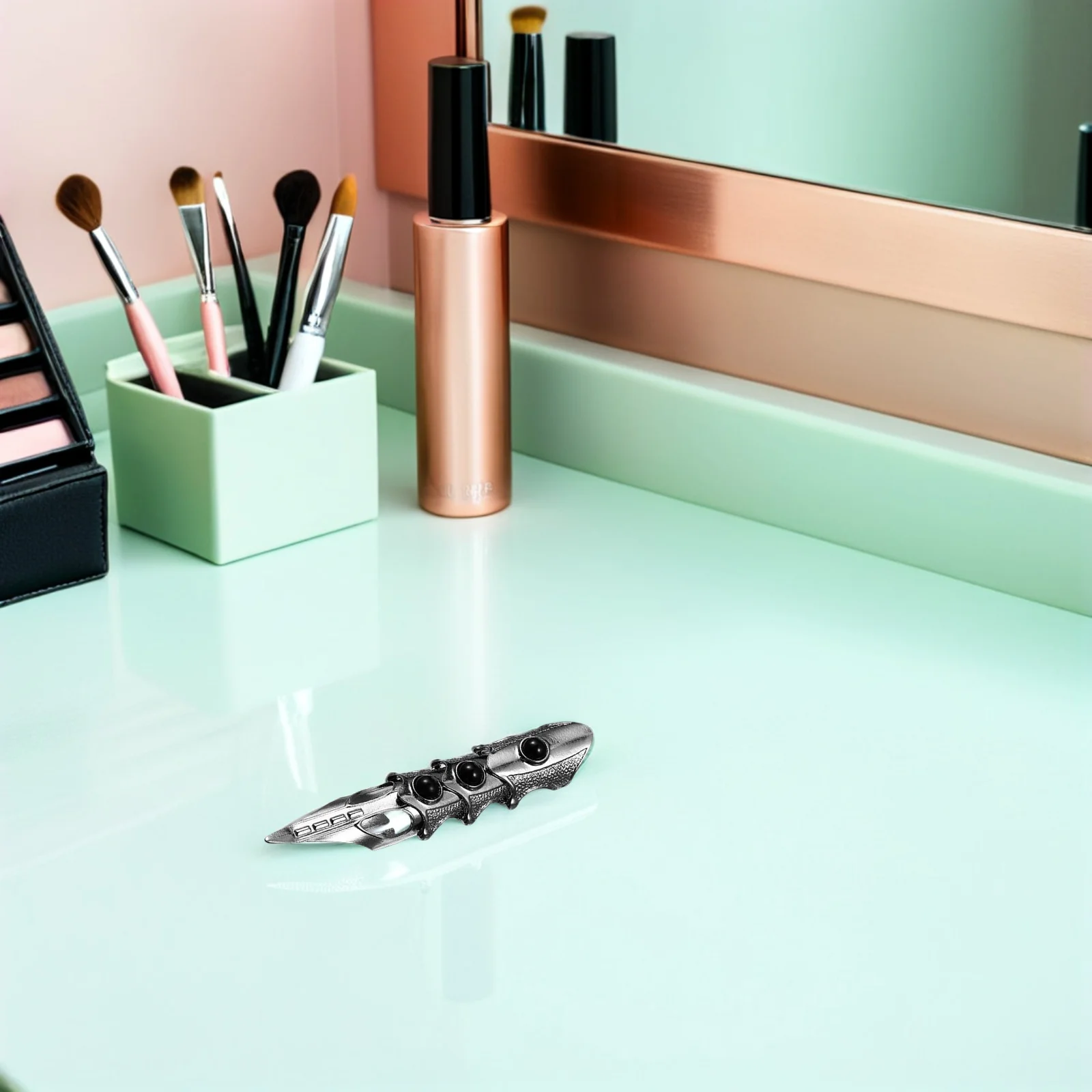 

6Pcs Gothic Full Finger Armour Rings Vintage Punk Rock Style Protector for Cosplay Props Halloween Party