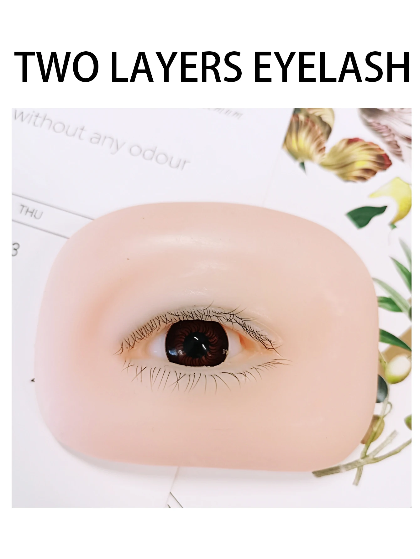 Mannequin Eyes for Eyelash Practice, Flat Doll Head, Korean Makeup Products Tool,False Eyelash Grafting Training Mannequin Head